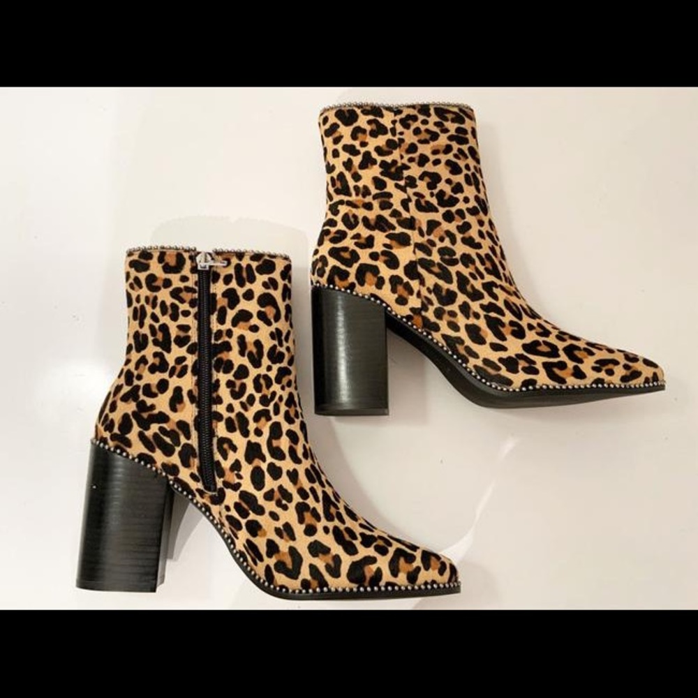 COACH Womens Drea Calf Hair Beaded Ankle Boots Tan 6 Medium (B,M) - Picture 4 of 5